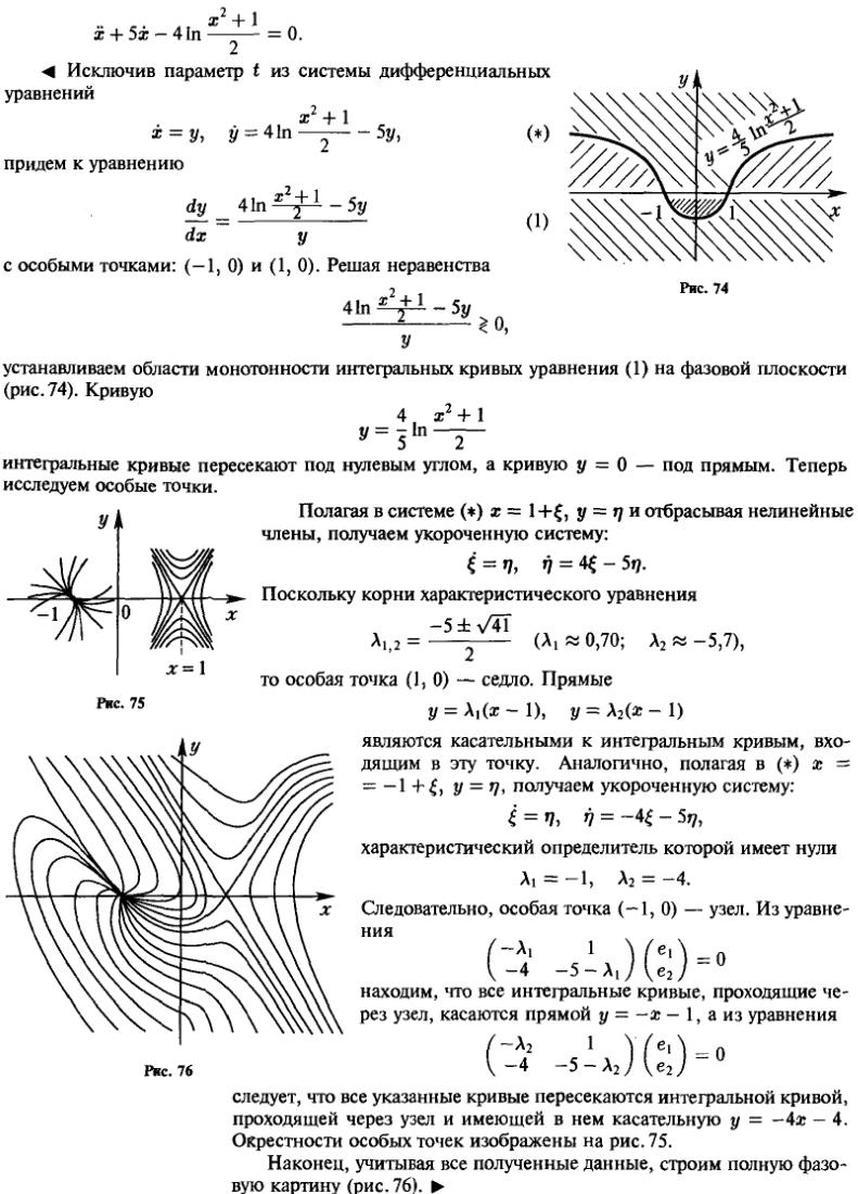 Фазовая плоскость - решение задачи 1019