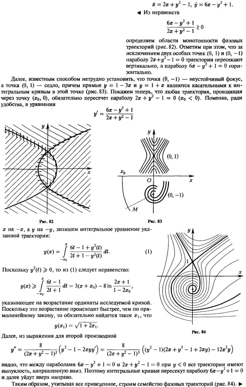 Фазовая плоскость - решение задачи 1021