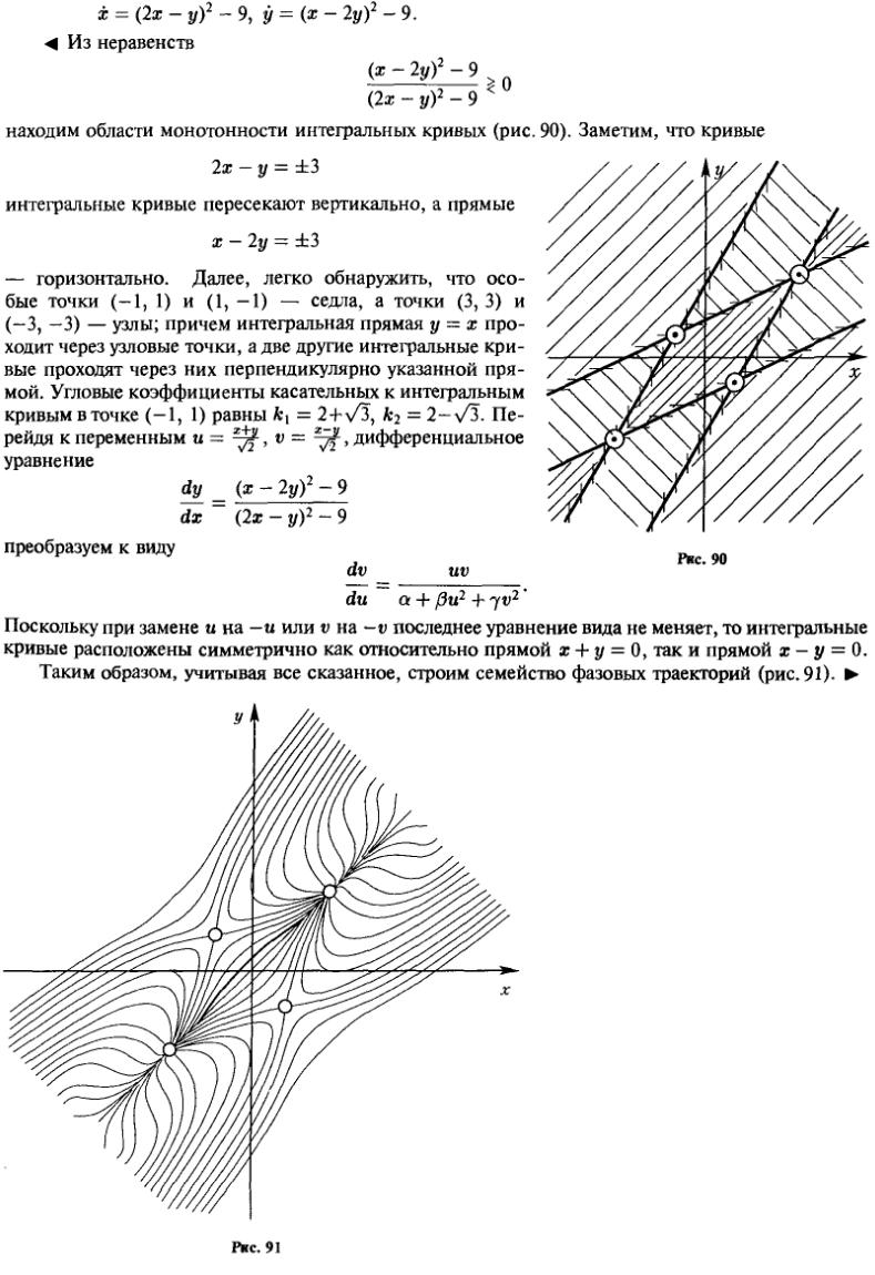 Фазовая плоскость - решение задачи 1031