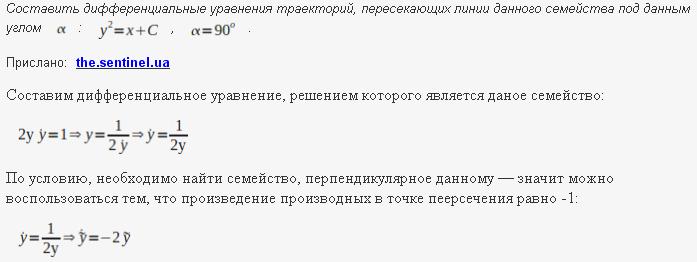 Изоклины - Составление дифференциального уравнения семейства кривых - решение задачи 38