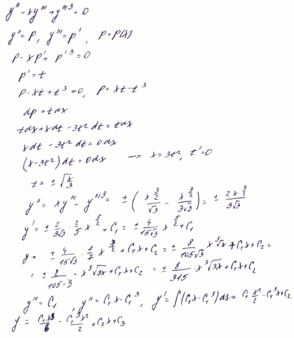 Уравнения, допускающие понижение порядка - решение задачи 438
