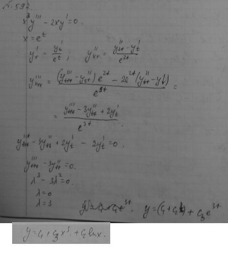 Линейные уравнения с постоянными коэффициентами - решение задачи 592