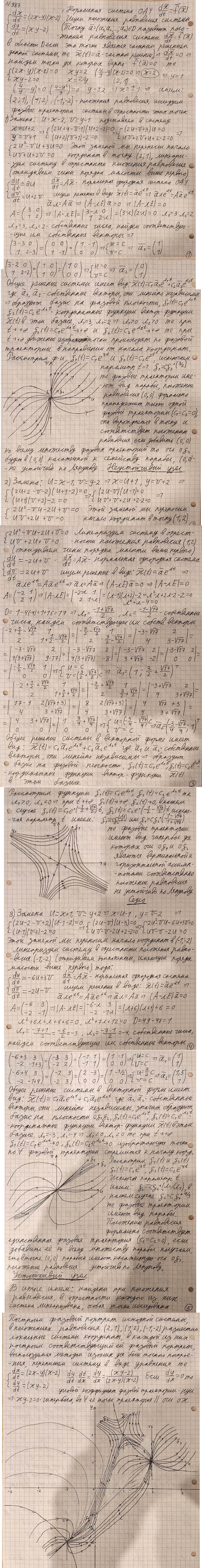 Особые точки - решение задачи 987